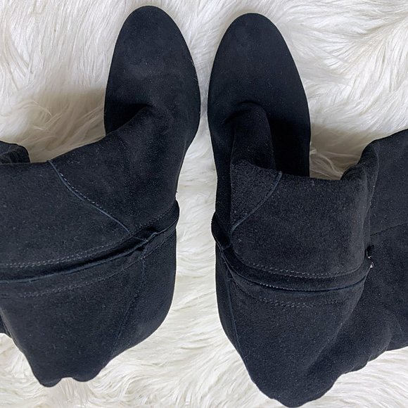 Sam Edelman Vesey Suede Over-The-Knee Boots in Black - Picture 9 of 15